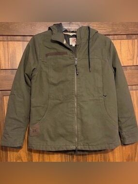 Women’s Wrangler RIGGS Utility Canvas Jacket | Rugged Hooded Work Coat Olive |LG